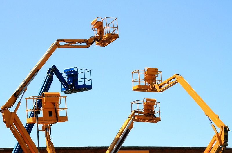 A Bunch of Aerial Platforms at a Jobsite