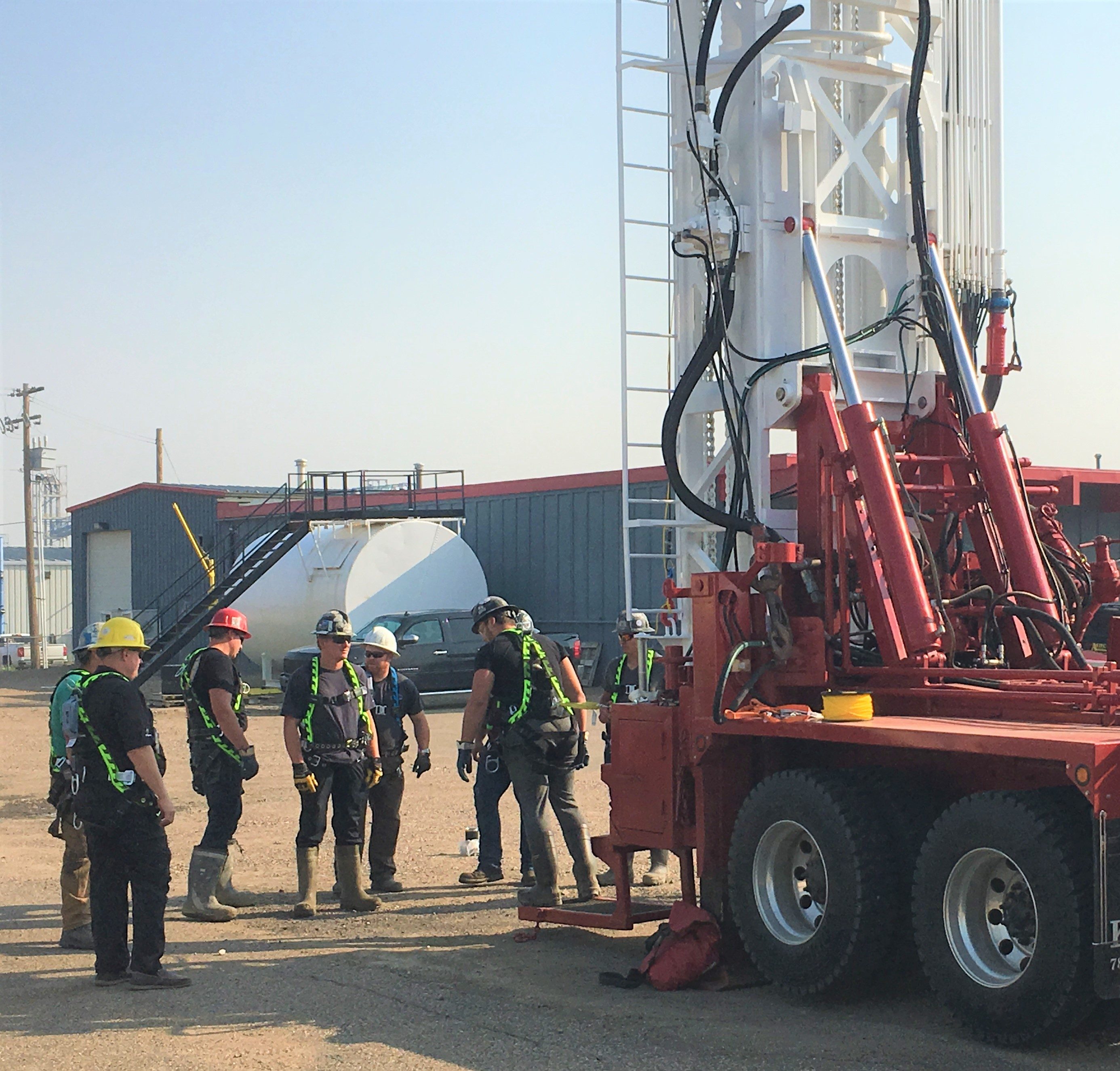 A group ready for safety training