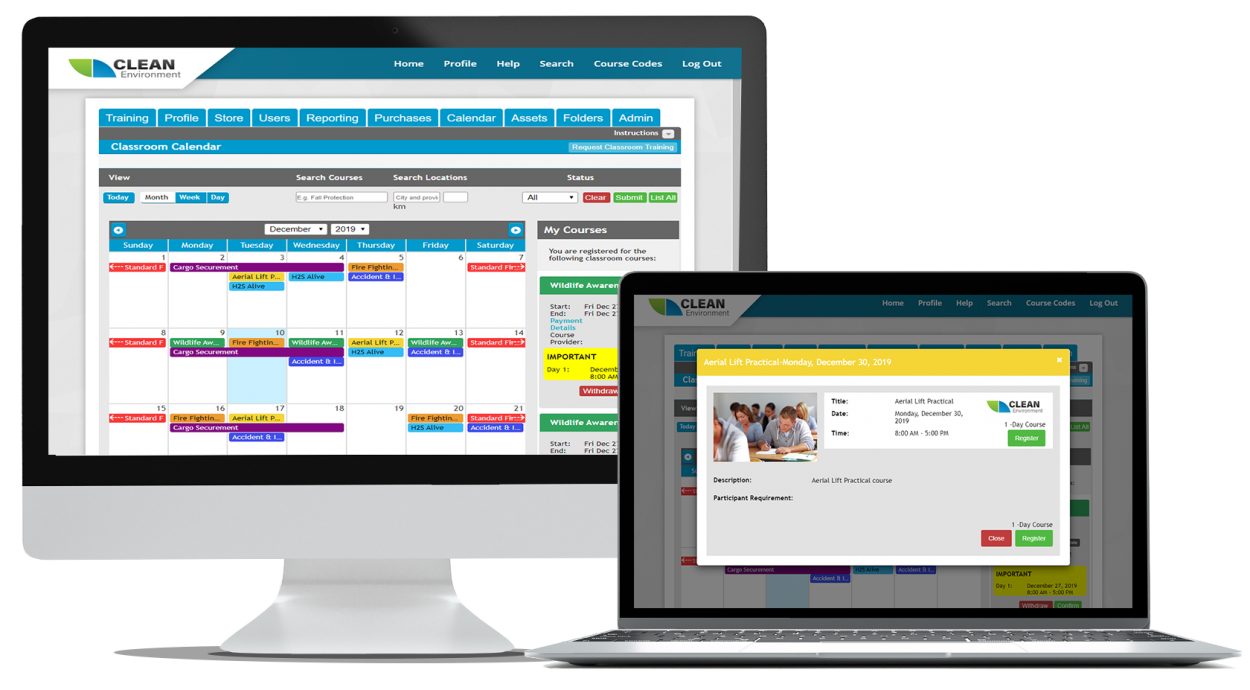 EHS Software with Classroom Calendar functionality