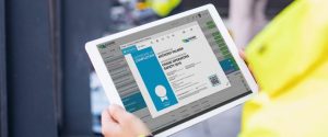 training certificate on tablet from course subscription